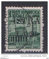 ISTRIA - OCCUPAZIONE  JUGOSLAVA:  1945  SOPRASTAMPATO  -  50 C./ 25 C. VERDE  SMERALDO  US. -  SASS. 24 - Yugoslavian Occ.: Istria