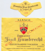 Etiket Etiquette - Vin Wijn - Alsace - Domaine Zind Humbrecht - Turckheim - 1998 - Gewürztraminer
