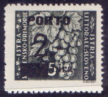 TRIESTE - SLOVENIA - SEGNAT. 2L " CIFRE SOTTILI+DUE PUNTI " - **MNH - 1946 - Taxe