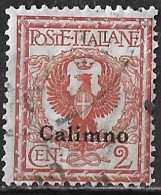 DODECANESE 1912 Black Overprint CALIMNO 2 Ct. Brown  Vl. 1 - Dodécanèse