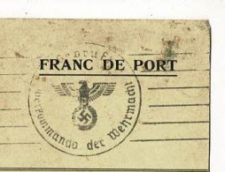 Carte Franc De Port  "Comité International Croix Rouge" Cachets Croix Gammée & Croix Rouge - Pas De Date - Red Cross