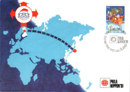 FINLANDE CARTE MAXIMUM EXPO PHILA NIPPON'91 - Maximumkarten (MC)