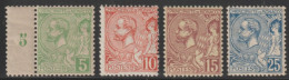 MONACO - 1901 - SERIE COMPLETE YVERT N° 22/25 ** MNH - COTE = 62.5 EUR. - Nuevos