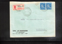 Finland 1952 Interesting Registered Letter - Covers & Documents