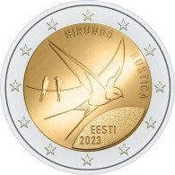 Bird  Estonia ,Estland 2023  2 Euro Coin  The Barn Swallow UNC - Estonie