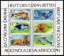 BULGARIA 1991 Marine Mammals Sheetlet MNH / **.  Michel 3959-64 Kb - Unused Stamps