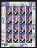 INDIA-2002- DHIRUBHAI AMBANI- SHEETLET- DRY PRINT+ RETOUCHING OF HIS NAME -MINOR COLOR SHIFT- MNH- SCARCE- IE-52 - Plaatfouten En Curiosa