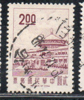 CHINA REPUBLIC CINA TAIWAN FORMOSA 1968 1975 SUN YAT-SEN CHUNGSHAN BUILDING YANGMINGSHAN 2$ USED USATO OBLITERE' - Used Stamps