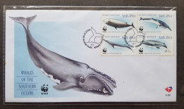 South Africa WWF Whales Southern Oceans 1998 Marine Life Whale (stamp FDC) *see Scan - Briefe U. Dokumente