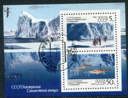 SOVIET UNION 1990 Antarctic Cooperation Block Used.  Michel Block 213 - Used Stamps