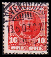 1907. DANMARK. Fr. VIII. 10 Øre Rød LUXUS Cancelled SVENDBORG 13.5.07. (Michel 54) - JF534055 - Gebraucht