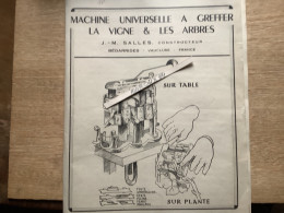Dépliant Machine Universelle à Greffer La Vigne Et Les Arbres  J.m Salles Constructeur Bedarrides Vaucluse - Agriculture