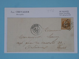 BU18  FRANCE  BELLE  LETTRE 1867 ORLEANS +N°28+ AFF . PLAISANT+ - 1863-1870 Napoléon III Con Laureles