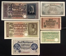 GERMANIA ALEMANIA GERMANY Set 6 Nots 50 Reichspfennig To 50 Reichsmark Bb/spl LOTTO 4625 - 50 Reichsmark