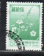 CHINA REPUBLIC CINA TAIWAN FORMOSA 1979 FLORA FLOWERS PLUM BLOSSOMS NATIONAL FLOWER 50$ USED USATO OBLITERE' - Gebraucht