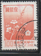 CHINA REPUBLIC CINA TAIWAN FORMOSA 1979 FLORA FLOWERS PLUM BLOSSOMS NATIONAL FLOWER 100$ USED USATO OBLITERE' - Gebraucht