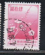 CHINA REPUBLIC CINA TAIWAN FORMOSA 1979 FLORA FLOWERS PLUM BLOSSOMS NATIONAL FLOWER 40$ USED USATO OBLITERE' - Gebraucht