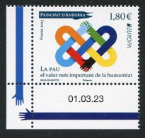 ANDORRA Postes (2023) EUROPA La Pau, El Valor Més Important, Peace The Highest Value Humanity - Coin Daté - Ungebraucht