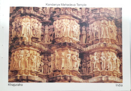 India Khajuraho Temples MONUMENTS - KANDARIYA MAHADEVA Temple Picture Post CARD New As Per Scan - Hindoeïsme