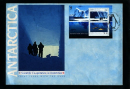 AUSTRALIA - 1990  SCIENTIFIC CO-OPERATION IN ANTARCTICA  MS  FINE USED   ON FDC - Blocs - Feuillets