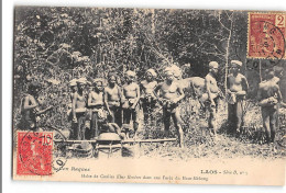 CPA Laos Halte De Coolies Khas Kouènes Dans Une Forêt Du Haut-Mékong - Laos