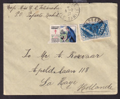 436/39 - Enveloppe TP Océanie PAPEETE 1937 Vers LA HAYE Hollande - Destination PEU COMMUNE - Vignette Anti-Tuberculose - Storia Postale
