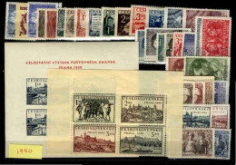 Czechoslovakie Annee Complete Neuf Sans Charnieres 1950 - Full Years