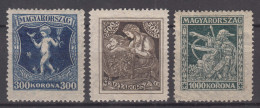 Hungary 1924 Mi#380-382 Mint Hinged - Nuovi