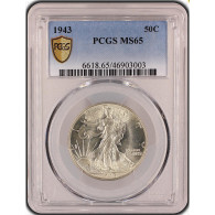 Monnaie Gradée PCGS MS65-Etats-Unis Demi Dollar 1943 Philadelphie - 1916-1947: Liberty Walking (Liberté Marchant)