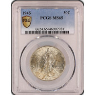 Monnaie Gradée PCGS MS65-Etats-Unis Demi Dollar 1945 Philadelphie - 1916-1947: Liberty Walking