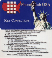 UNITED STATES - PREPAID - AMERIVOX - PHONE CLUB USA - KEY CONNECTIONS - MONUMENT - STATUE OF LIBERTY (MINI SIZE) - Amerivox