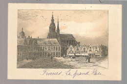 Gravure , Signée G. FRAIPONT, BELGIQUE, FURNES, La Grande Place - Prenten & Gravure