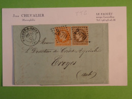 BU20 FRANCE BELLE LETTRE 1875  NOGENT A TROYES   + ++ AFF .INTERESSANT+ - 1863-1870 Napoléon III Con Laureles