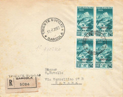 CARTA. TRIESTE AMG-FTT. 11 7 1953. 1° GIORNO. REGISTRATA TRIESTE BARCOLA PER SAVONA - Poststempel