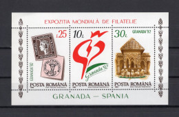 Romania/Roumanie 1992 - International Stamp Exhibition Granada 92 - Minisheet - MNH** - Excellent Quality - Lettres & Documents