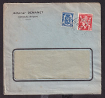 490/39 -- PERFINS/PERFORES - TP Lion V Perforé A.D. S/ Enveloppe Adhémar Demanet - GOSSELIES 1945 - 1934-51
