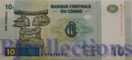 CONGO DEMOCRATIC REPUBLIC 10 FRANCS 1997 PICK 87B UNC - République Démocratique Du Congo & Zaïre