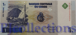 CONGO DEMOCRATIC REPUBLIC 1 FRANC 1997 PICK 85a UNC RARE - Democratic Republic Of The Congo & Zaire