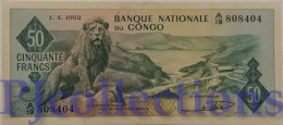 CONGO DEMOCRATIC REPUBLIC 50 FRANCS 1962 PICK 5a UNC - Democratische Republiek Congo & Zaire