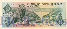 CONGO DEMOCRATIC REPUBLIC 50 FRANCS 1962 PICK 5a AU/UNC - Demokratische Republik Kongo & Zaire
