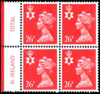 Northern Ireland 1971-93 26p Rosine Perf 15x14 Questa Litho Block Of 4 Unmounted Mint.  - Irlanda Del Norte