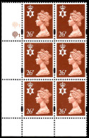 Northern Ireland 1996 26p Red-brown Litho Cylinder Block 1 Unmounted Mint. - Northern Ireland