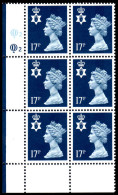 Northern Ireland 1998 17p Deep Blue Litho Cylinder Block 2 Unmounted Mint. - Northern Ireland