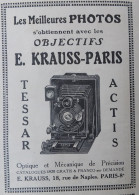 Extrait De La Revue "OMNIA" Juin 1920 _ Promotion Des Appareils Photo Objectifs E. KRAUSS **SUP - Photographs