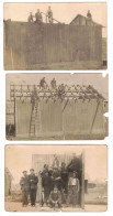 LOT 3 Cartes Photo : Constructions De Baraquements En Bois - Menuisiers Charpentiers - 57 Moselle - Lorraine - Collezioni E Lotti