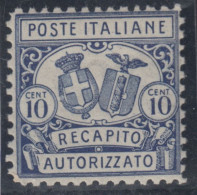 ITALIA - Sassone Recapito Autorizzato N.1 - Cat.437,50 Euro - Gomma Integra - MNH** - Dienstzegels
