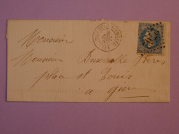 BU22 FRANCE BELLE  LETTRE RR 1867 PETIT BUREAU OUZOUER S LOIRE A GIEN +  N° 29 GC 2762+ AFF . PLAISANT+ - 1863-1870 Napoléon III Con Laureles