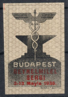 Beynelmilel Sergi TURKEY Language Caduceus GREEK Mythology FAIR Anvil 1935 Hungary Budapest LABEL CINDERELLA VIGNETTE - Andere & Zonder Classificatie