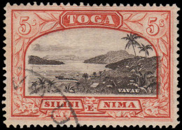 Tonga 1942-49 5/- Watermark Script CA Fine Used. - Tonga (...-1970)