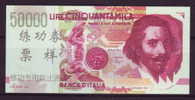 China BOC (bank Of China) Training/test Banknote,ITALY ITALIA 50000 Lire Note Specimen Overprint - [ 8] Fictifs & Specimens